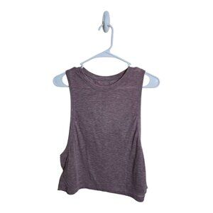Lululemon Top Women 12 Heathered Muscle Love Crop Tank Sportswear Athleisure Gym